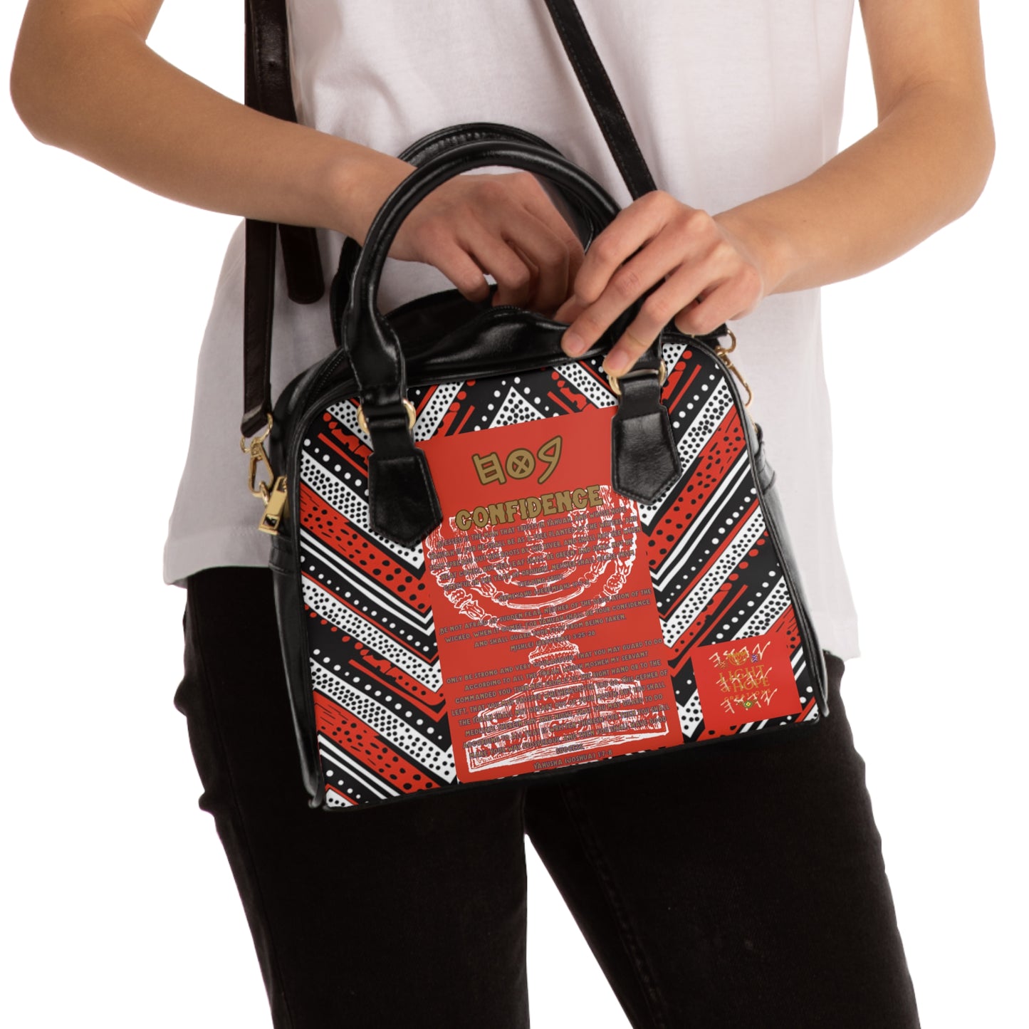 Confidence - Red Kente Shoulder Handbag - Scriptural Affirmations Collection