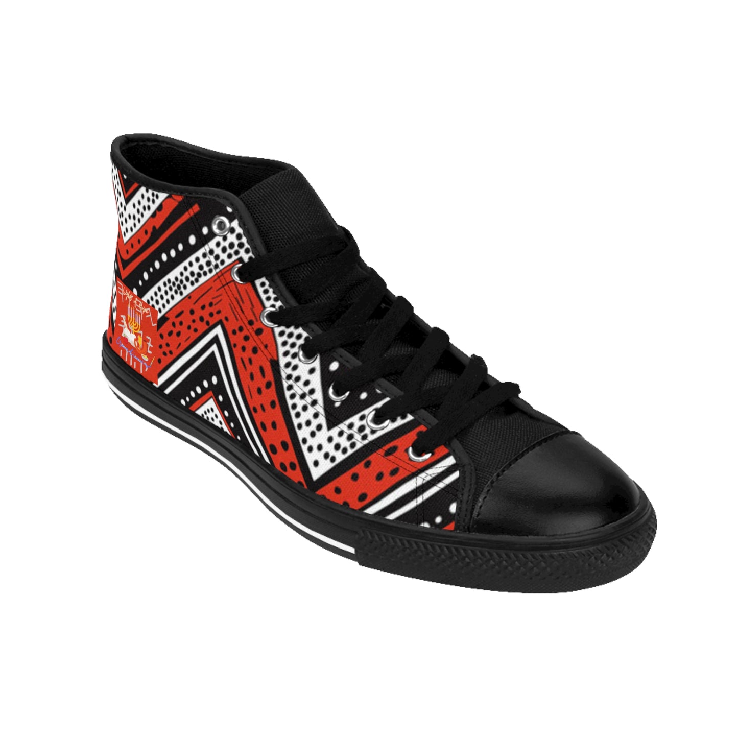Confidence - Red Kente Designed High-Top Sneakers For Men - Scriptural Affirmations Collection