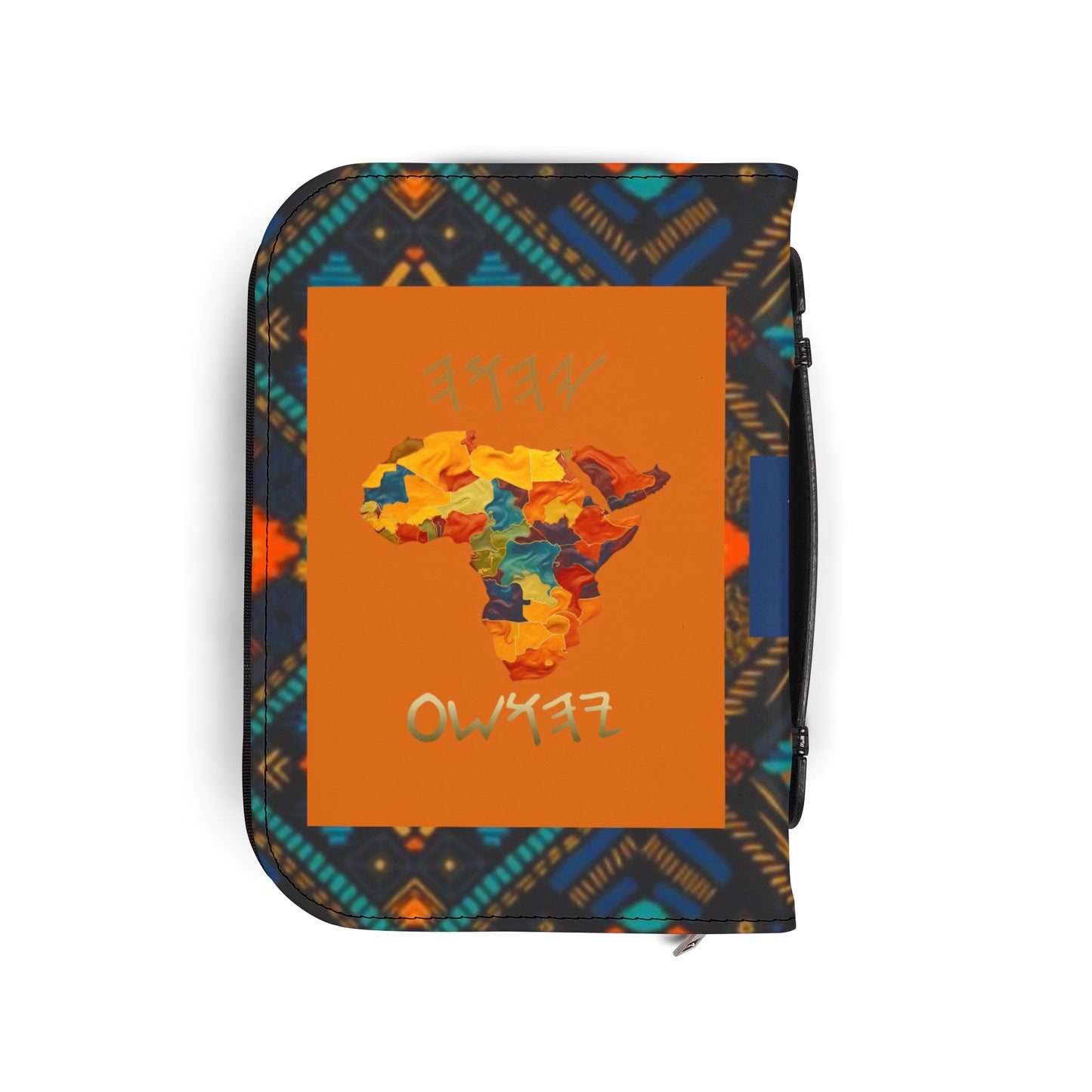 Yahuah Is My Light - Blue/Orange Kente Bible Cover - Scriptural Affirmations Collection
