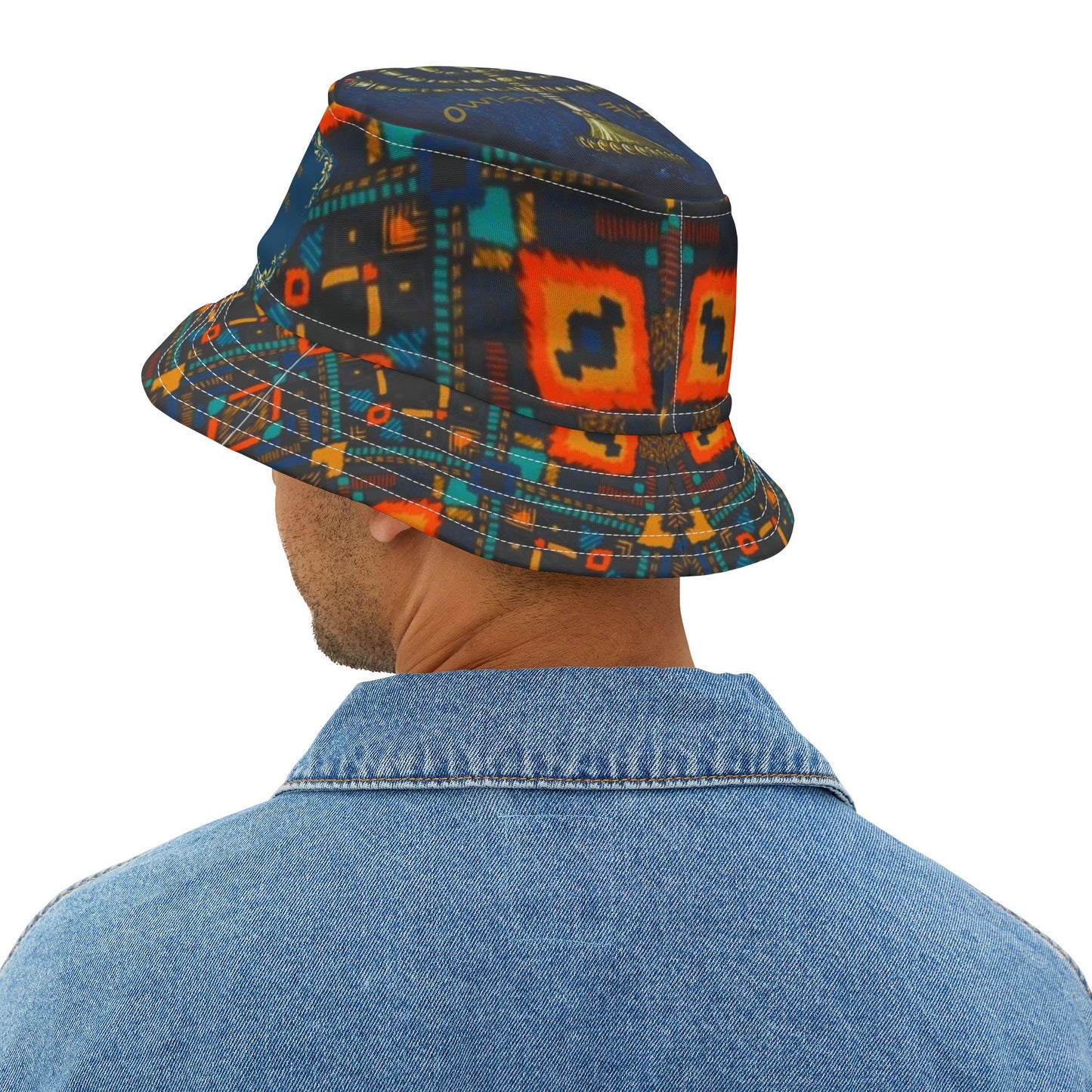 Yahuah Is My Light – Blue Kente Bucket Hat - Scriptural Affirmations Collection