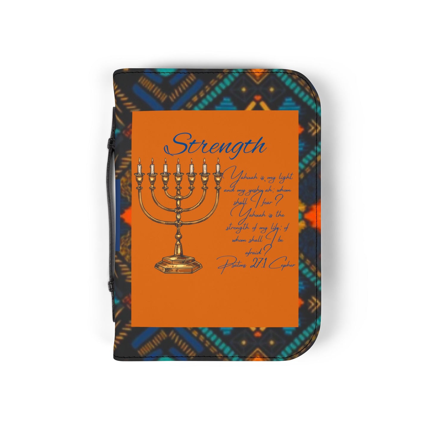 Yahuah Is My Light - Blue/Orange Kente Bible Cover - Scriptural Affirmations Collection