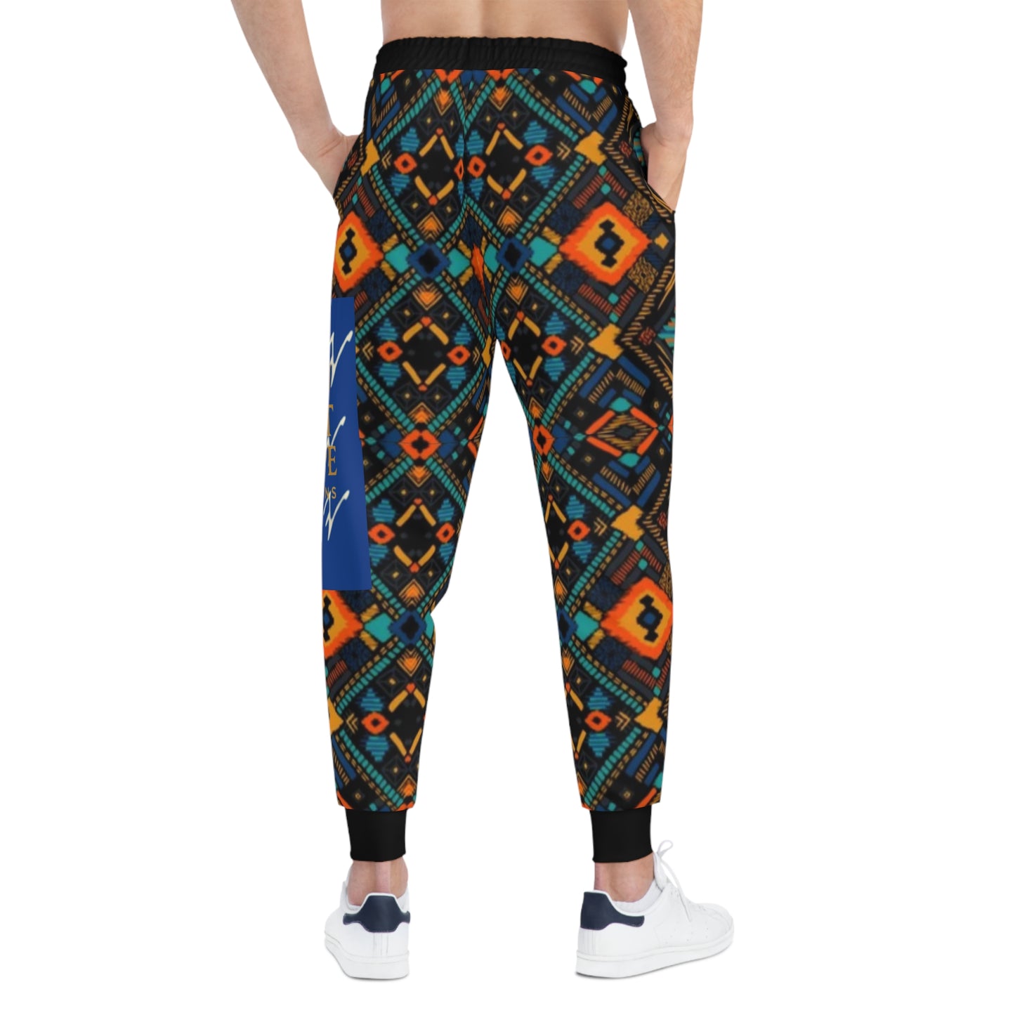 Yahuah Is My Light - Blue Kente Athletic Joggers (AOP) - Biblical Principles Collection