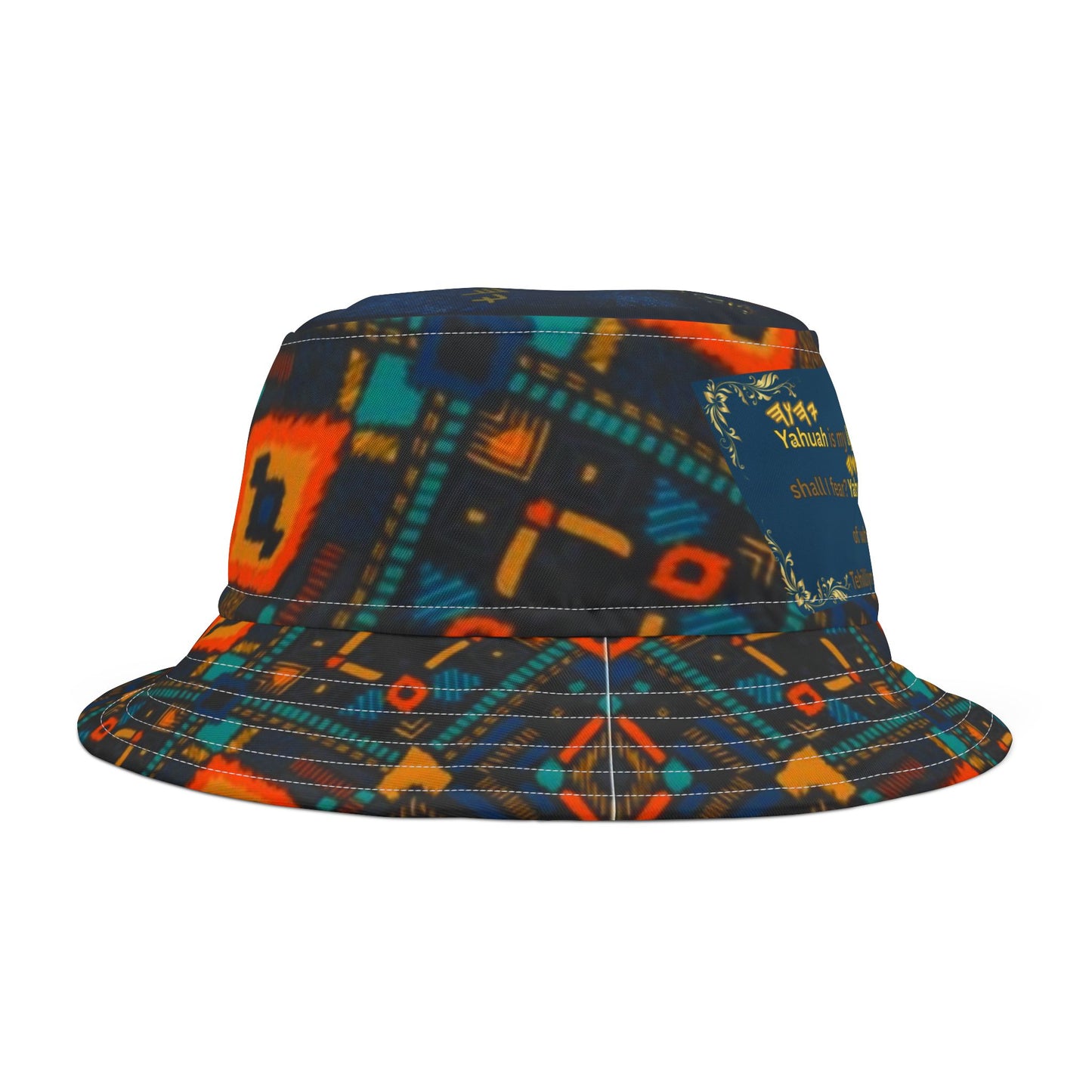 Yahuah Is My Light – Blue Kente Bucket Hat - Scriptural Affirmations Collection