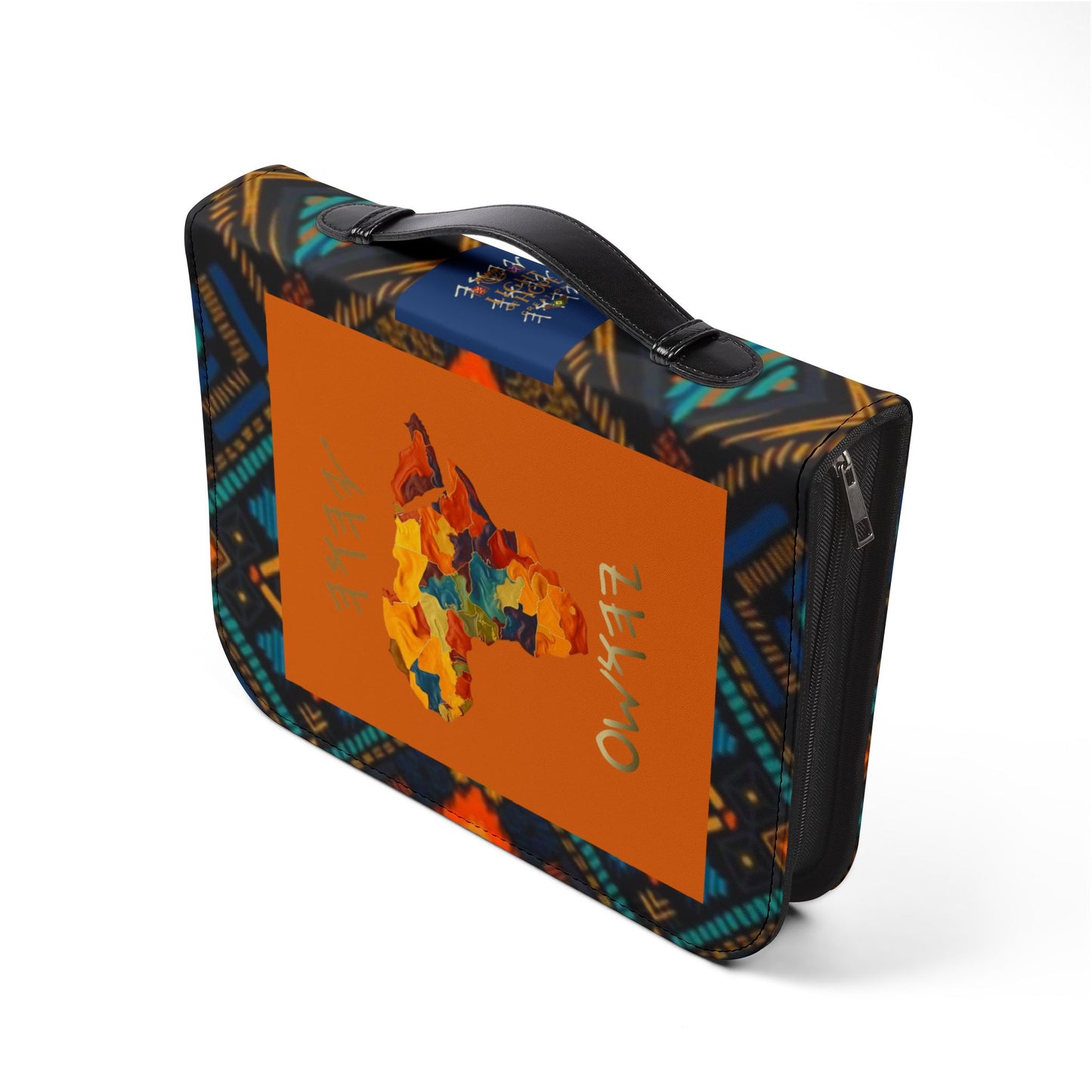 Yahuah Is My Light - Blue/Orange Kente Bible Cover - Scriptural Affirmations Collection