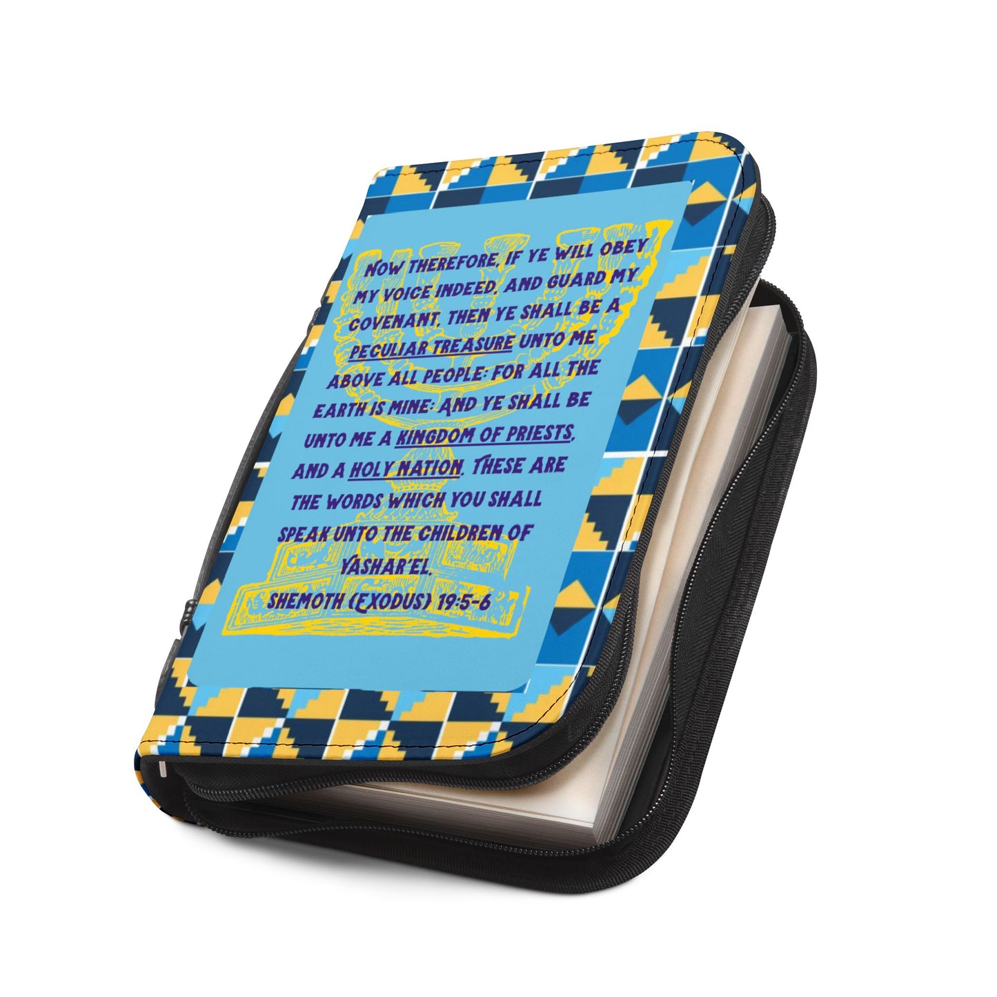 Kingdom of Priests - Light Blue Kente Bible Cover - Biblical Principles Collection