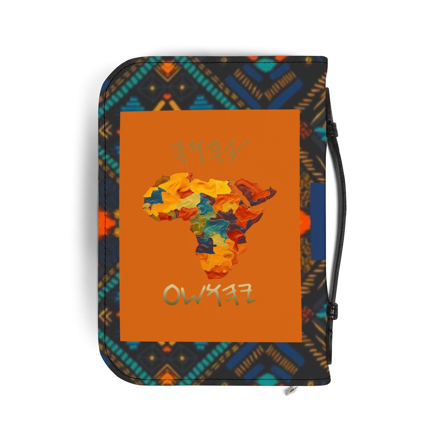 Yahuah Is My Light - Blue/Orange Kente Bible Cover - Scriptural Affirmations Collection