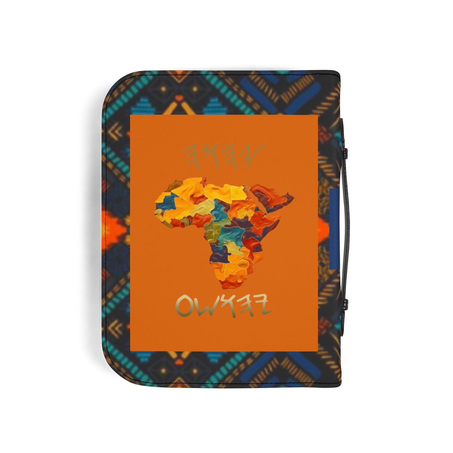 Yahuah Is My Light - Blue/Orange Kente Bible Cover - Scriptural Affirmations Collection
