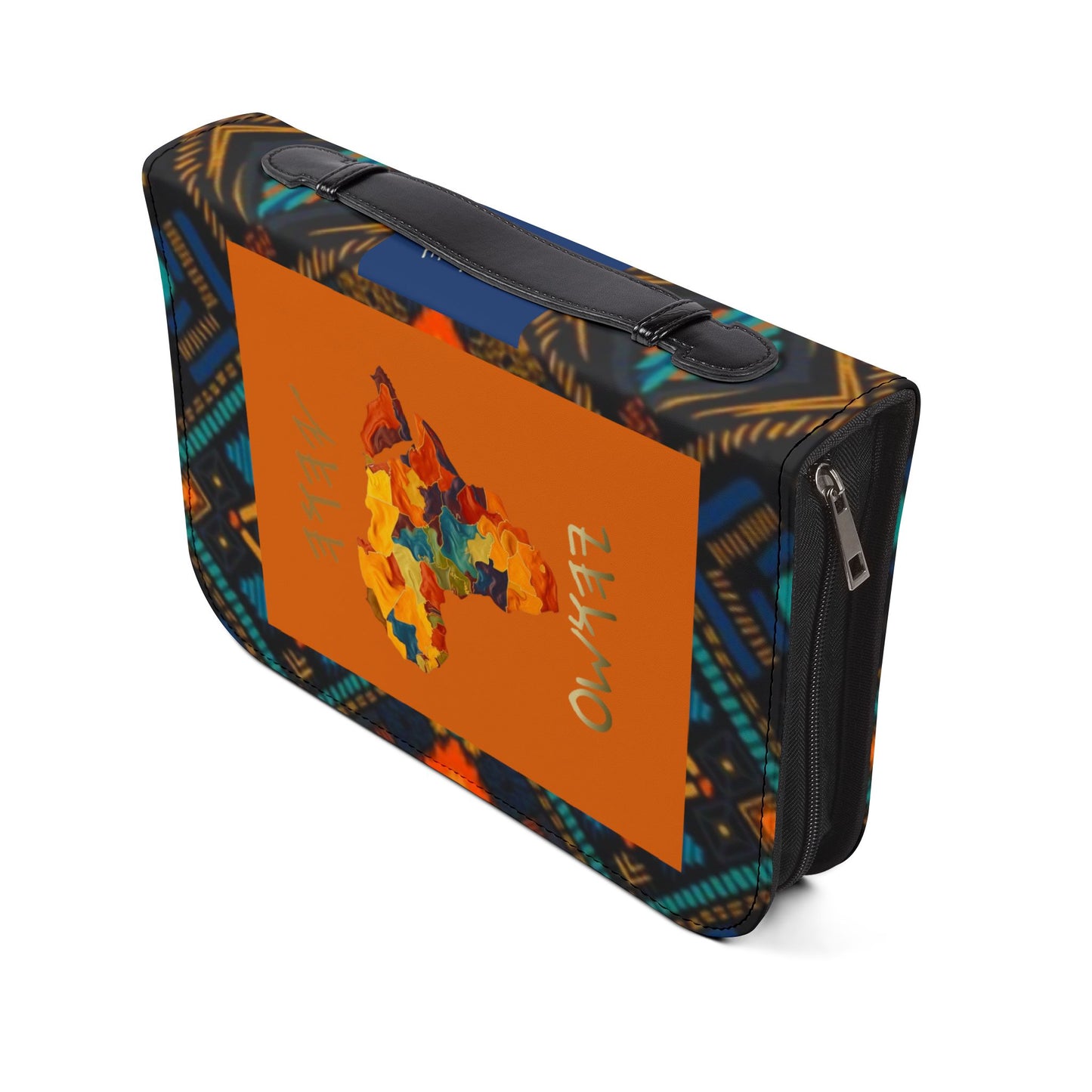 Yahuah Is My Light - Blue/Orange Kente Bible Cover - Scriptural Affirmations Collection
