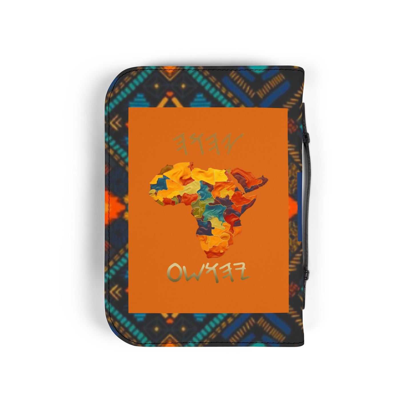 Yahuah Is My Light - Blue/Orange Kente Bible Cover - Scriptural Affirmations Collection