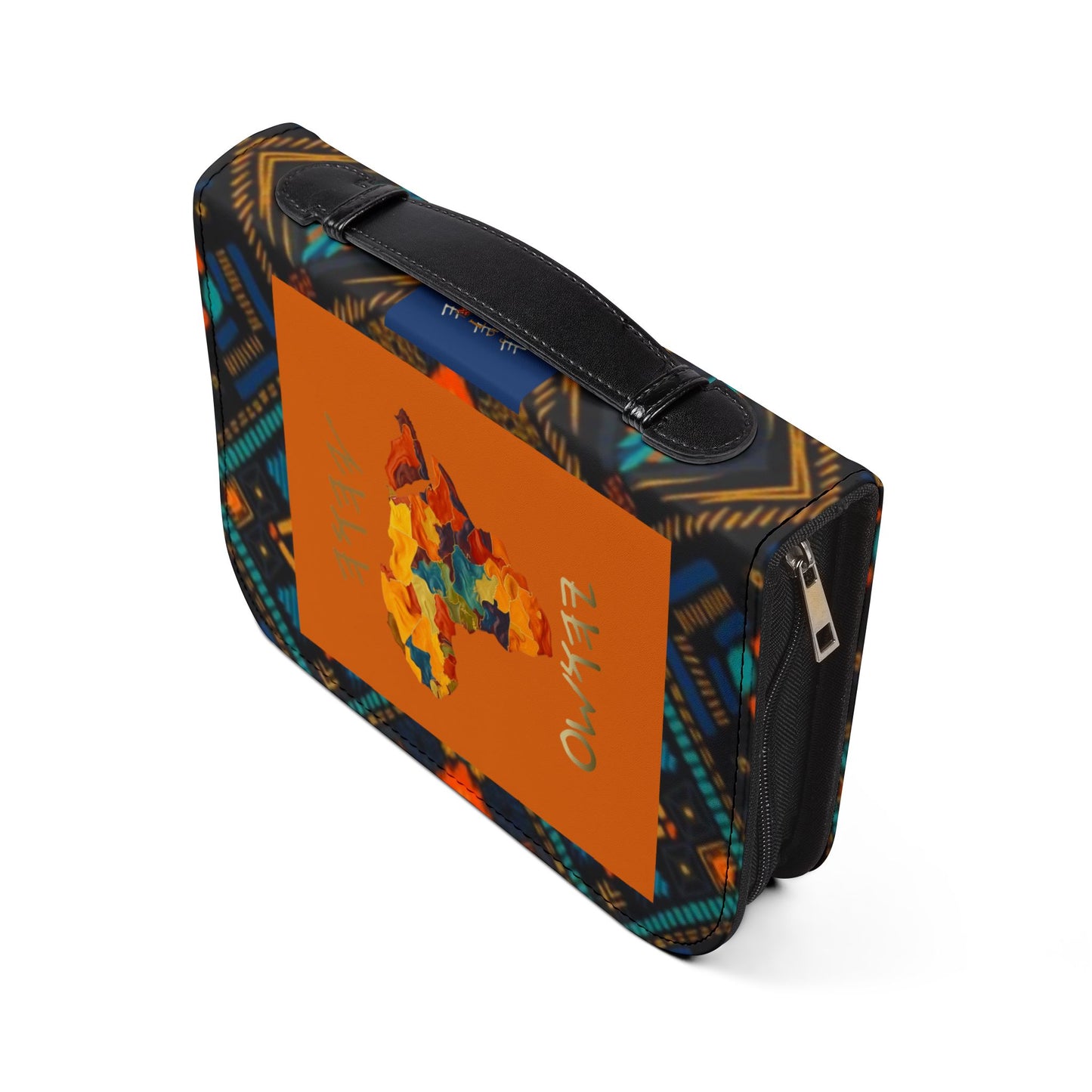 Yahuah Is My Light - Blue/Orange Kente Bible Cover - Scriptural Affirmations Collection