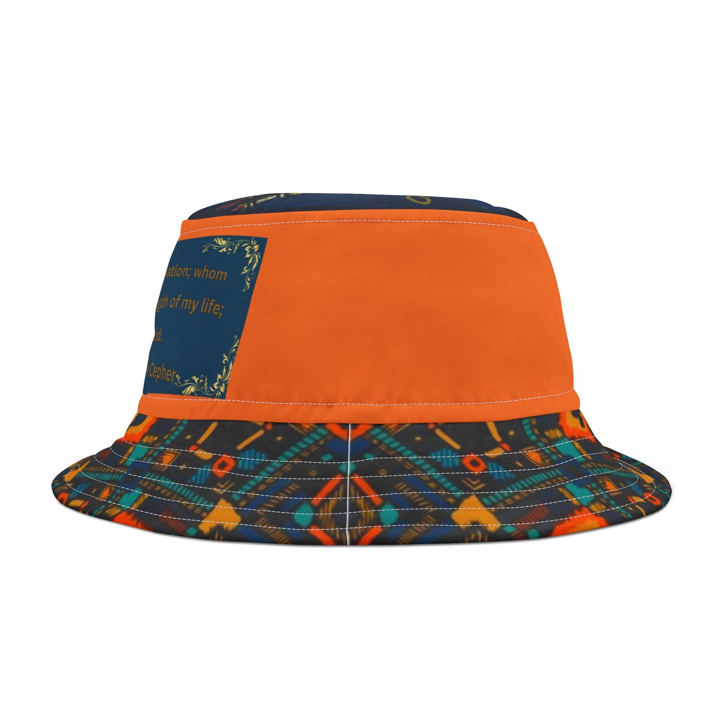 Yahuah Is My Light – Blue/Orange Kente Bucket Hat - Scriptural Affirmations Collection