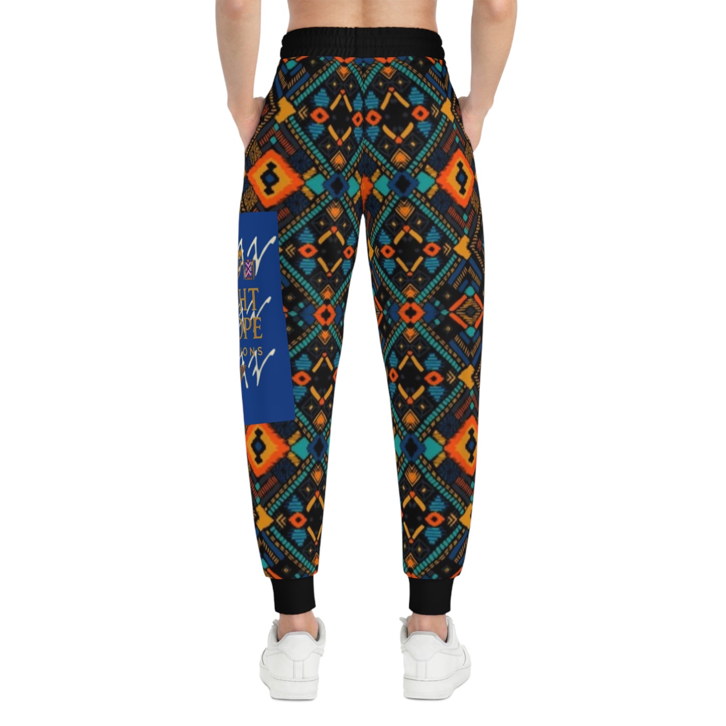 Yahuah Is My Light - Blue Kente Athletic Joggers (AOP) - Biblical Principles Collection