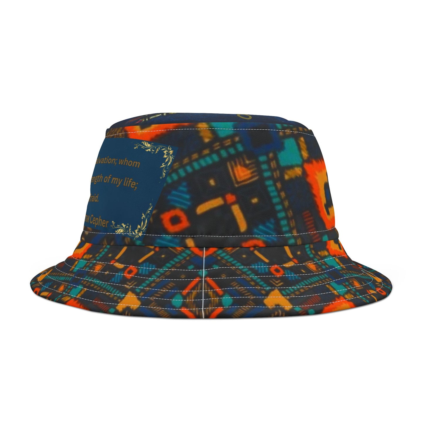 Yahuah Is My Light – Blue Kente Bucket Hat - Scriptural Affirmations Collection