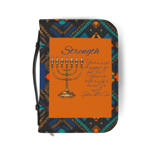 Yahuah Is My Light - Blue/Orange Kente Bible Cover - Scriptural Affirmations Collection