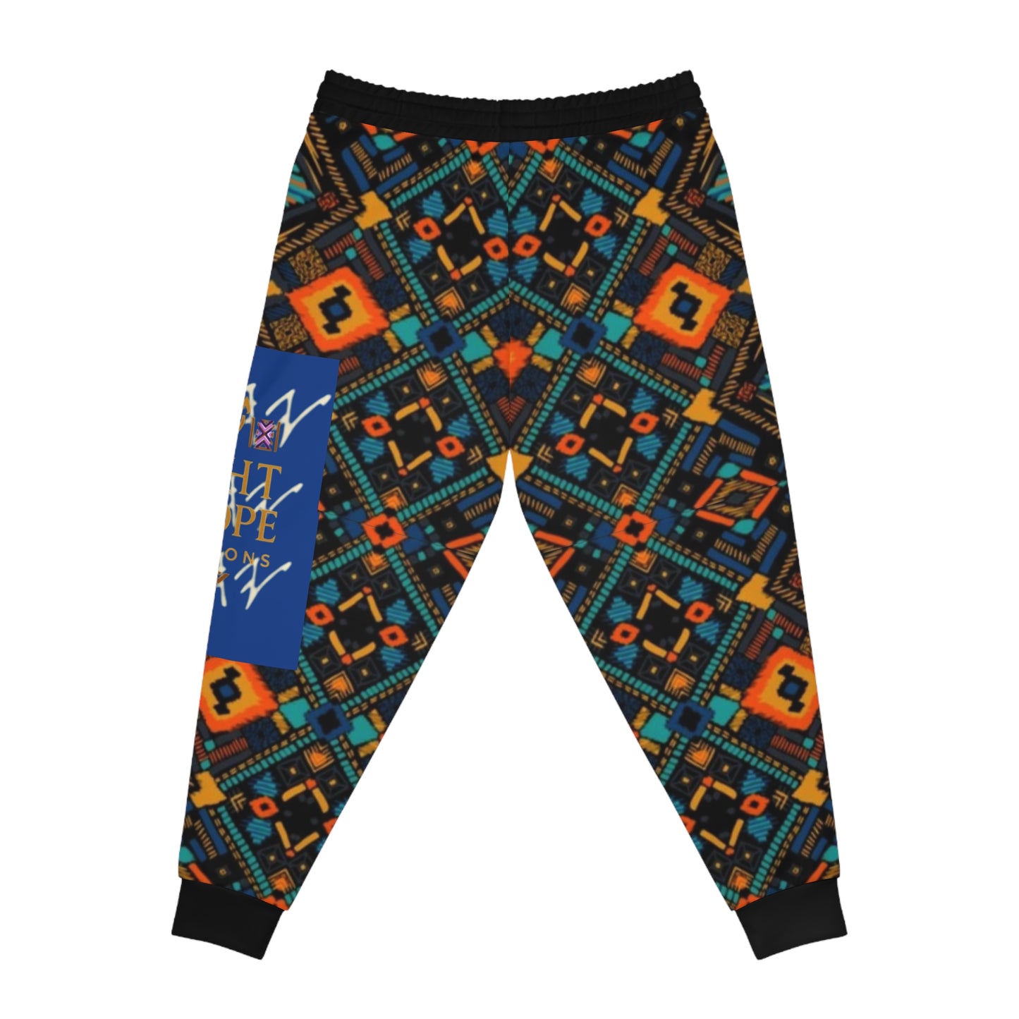 Yahuah Is My Light - Blue Kente Athletic Joggers (AOP) - Biblical Principles Collection